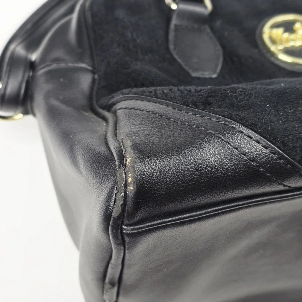 Vintage Y2K Juicy Couture Daydreamer Bag‎ Velour Pleather Purse Black Velvet
